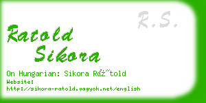 ratold sikora business card